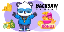 Cartoon panda wearing sunglasses and gold chain, with stacks of cash, bonus bag, and "Extra Bonus" sign.