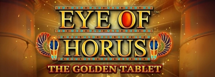 Bild eines goldenen Tablets mit dem Auge des Horus, das symbolische Bedeutung und ägyptische Mythologie verkörpert.