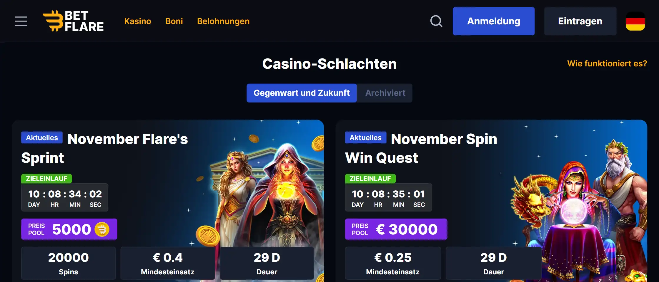 Betflare tournaments 