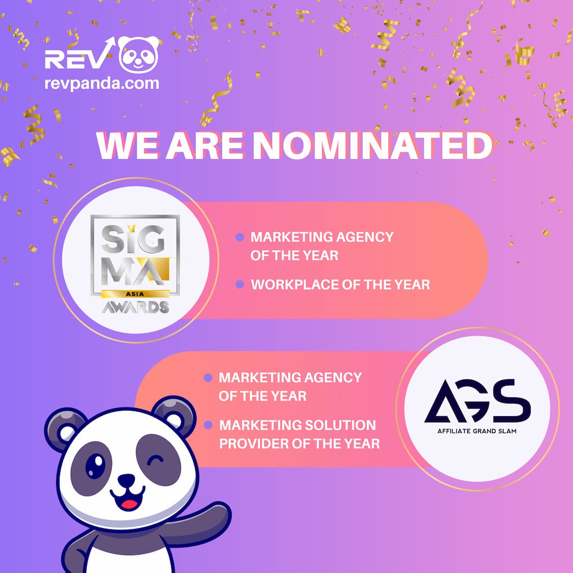 Revpanda Has Been Nominated for Four Prestigious Awards