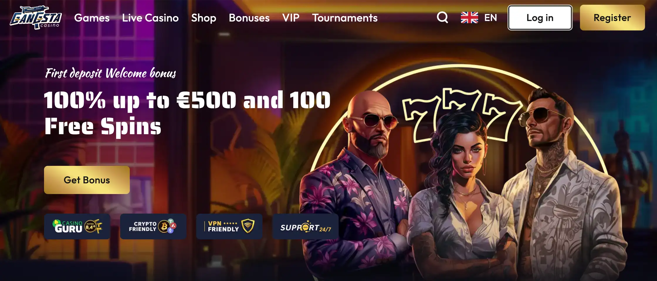 Gangsta casino homepage