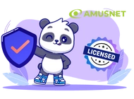 A cute panda holding a blue shield with a green checkmark. The text 