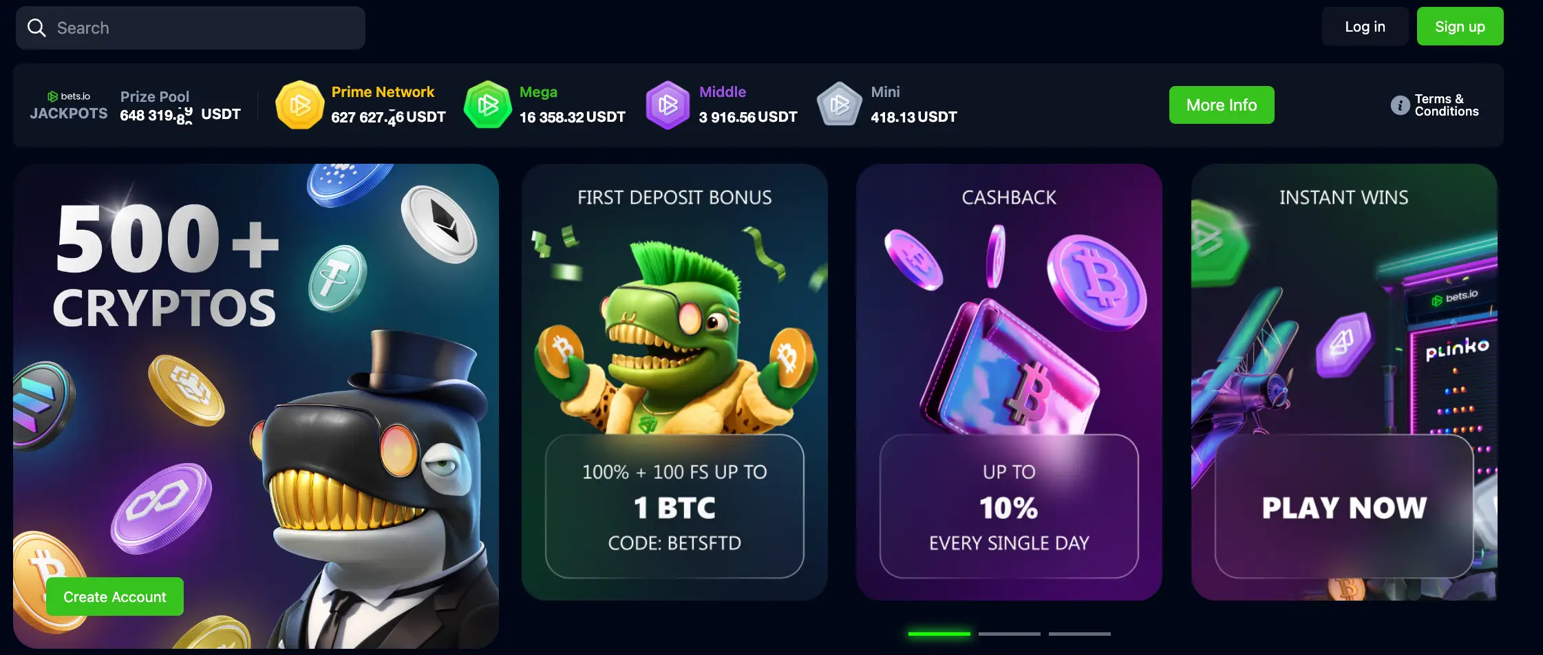 Bets.io homepage