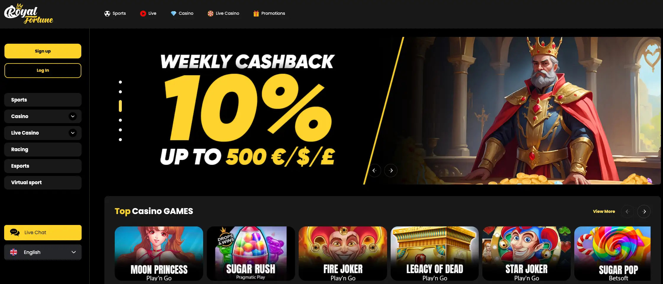 Royalfortune Casino Homepage