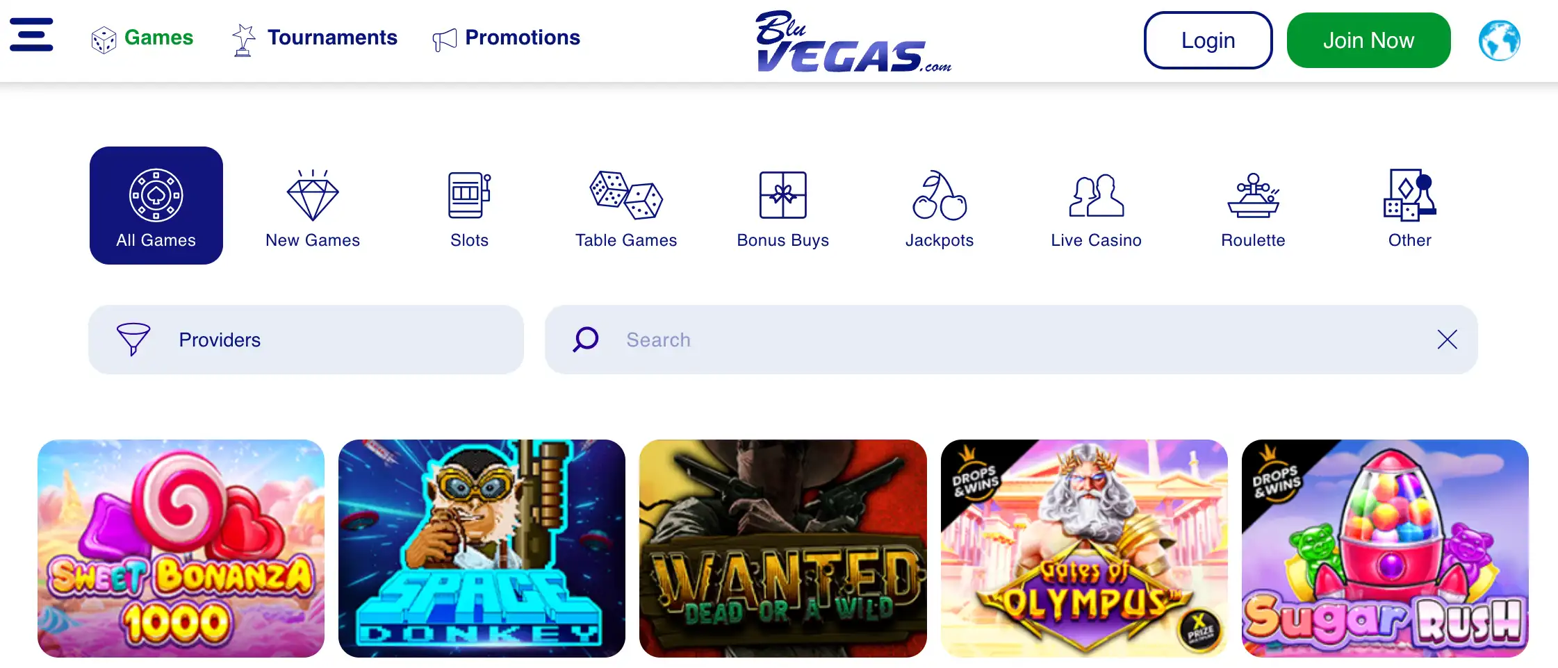 Bluvegas casino games