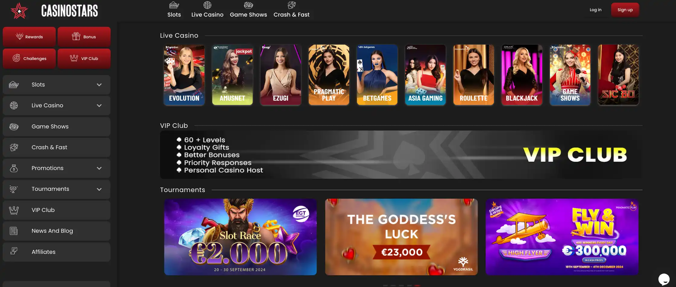 Casinostars homepage tournaments