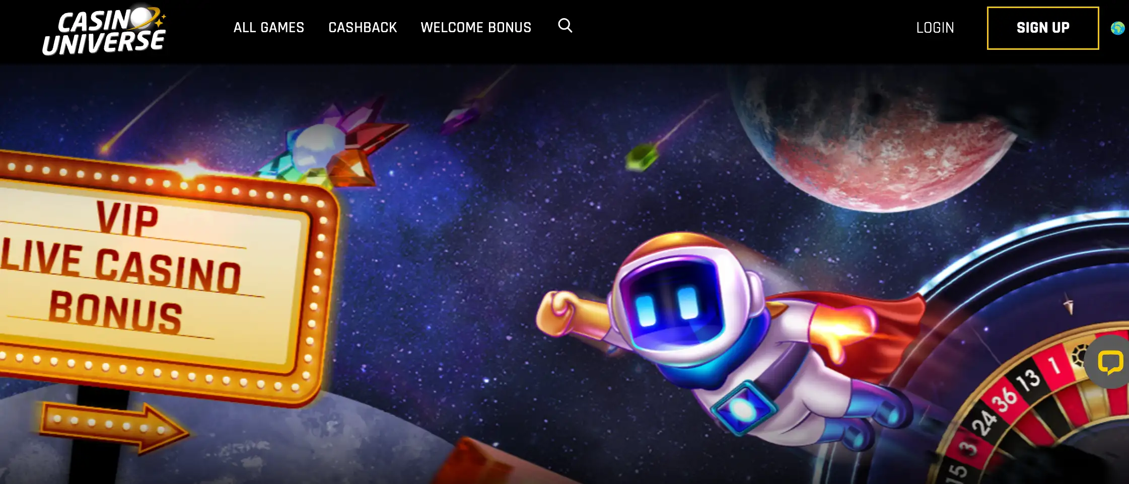 Casino universe homepage