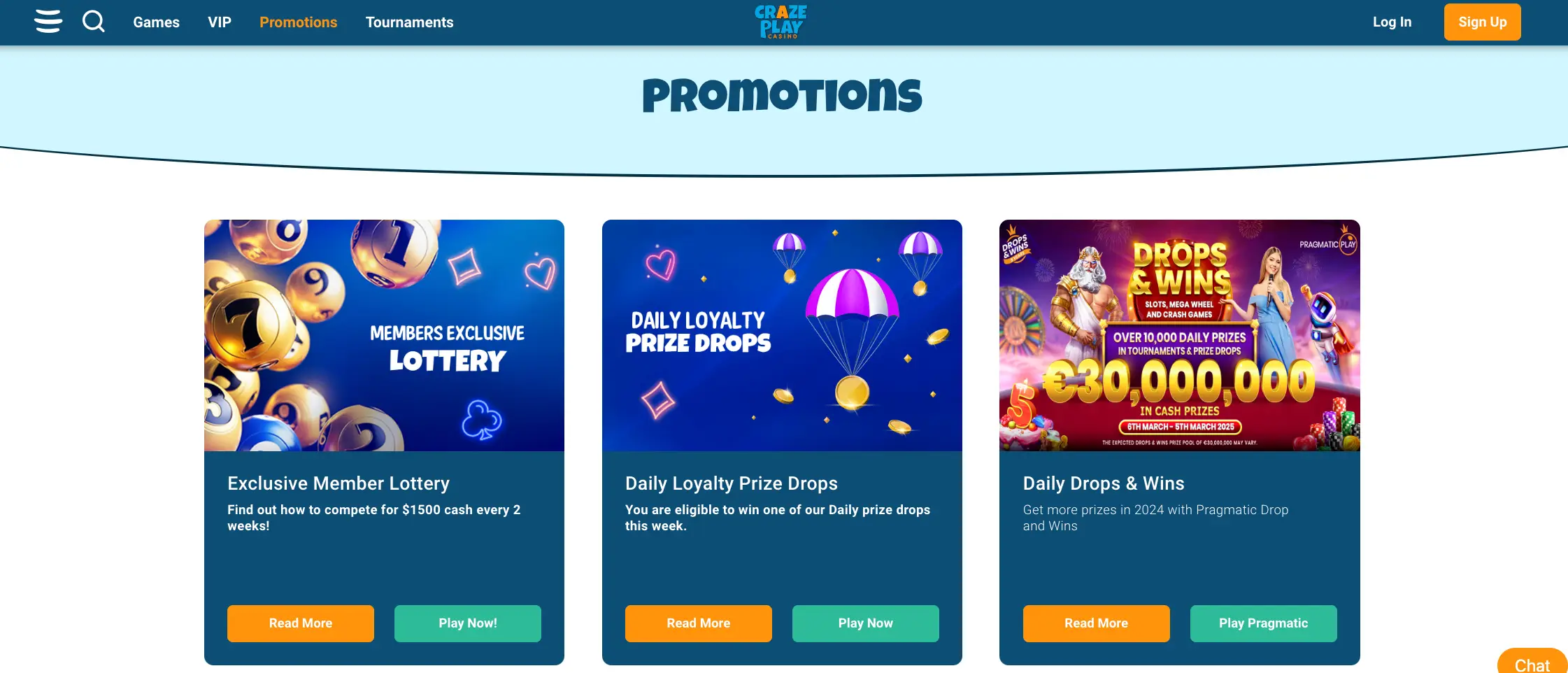 Crazeplay Casino promotions