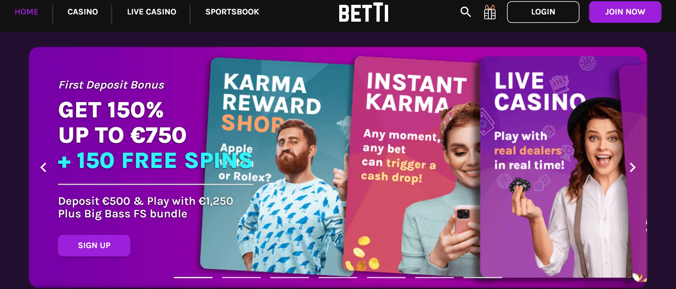 Betti homepage