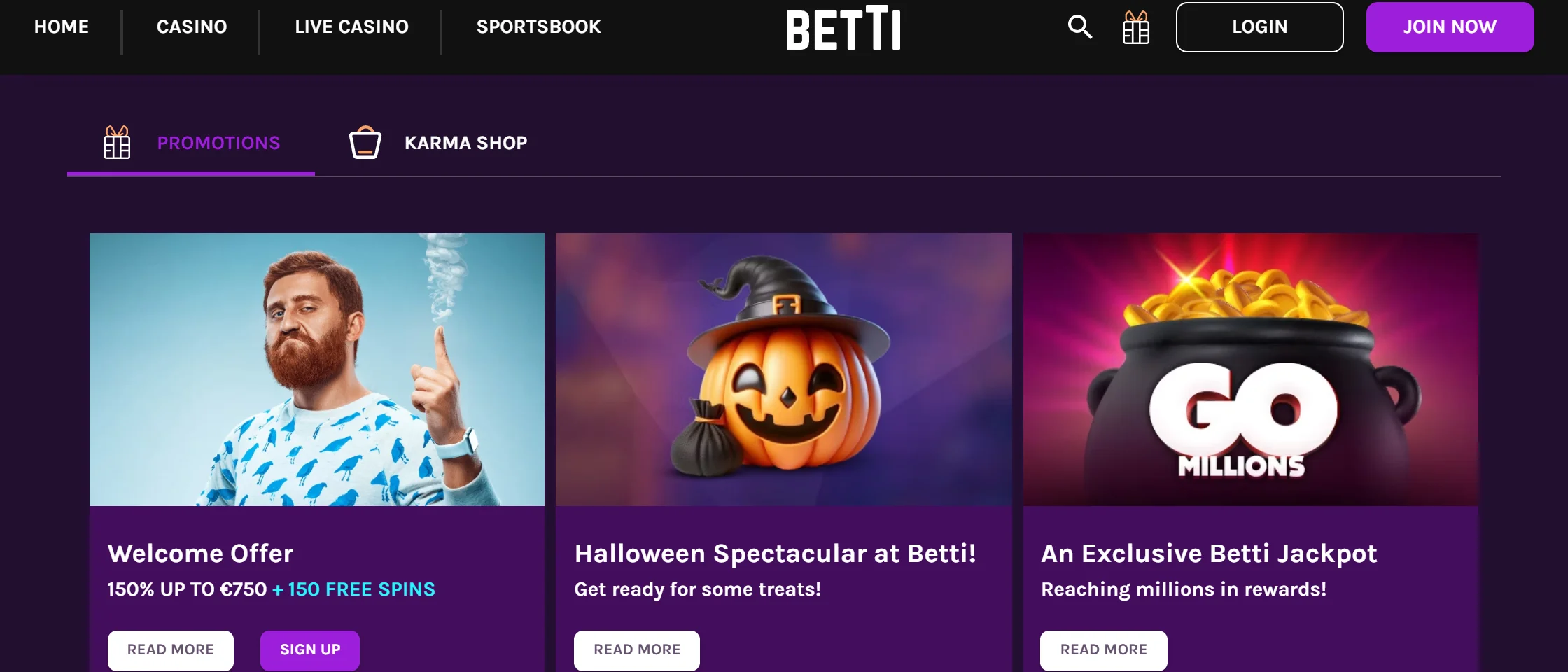 Betti promotions