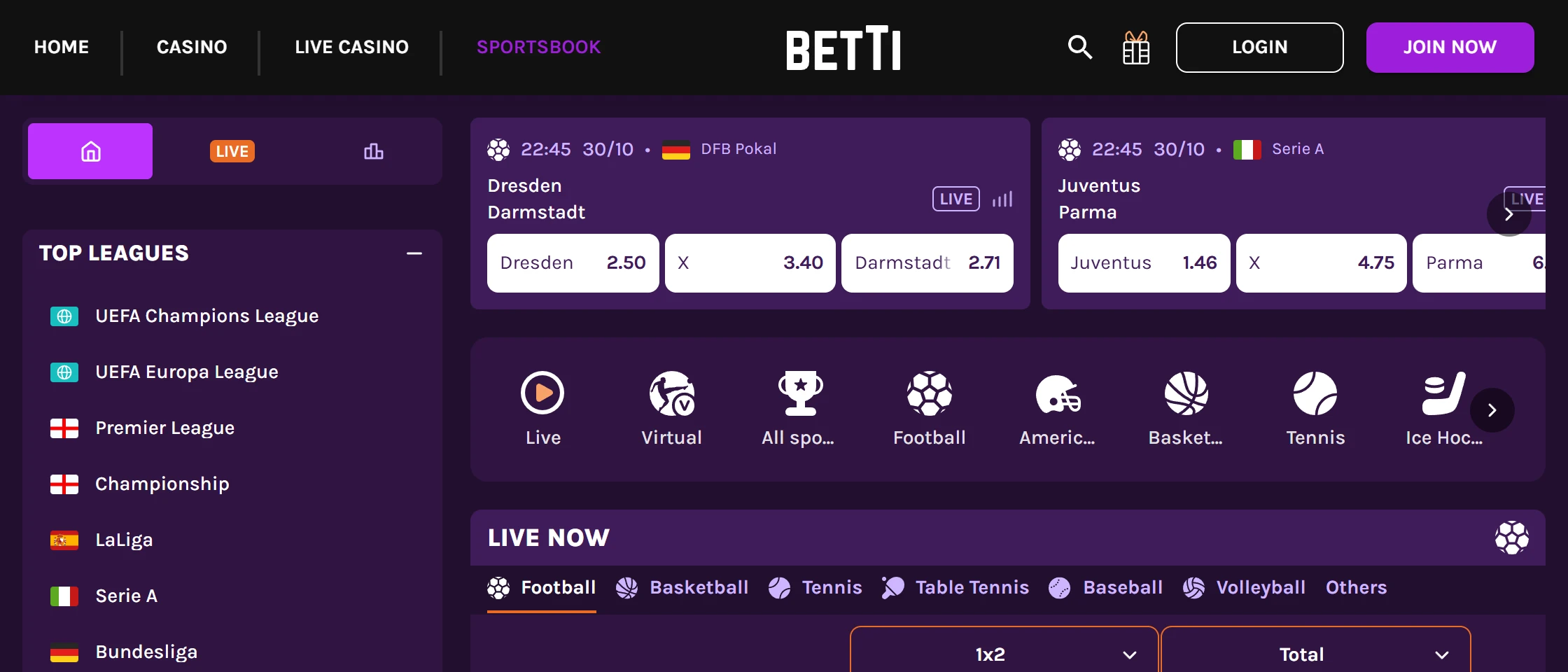 Betti sportsbook