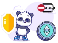 Panda with a shield and ethereum symbol