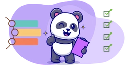 Panda with checkmarks approves