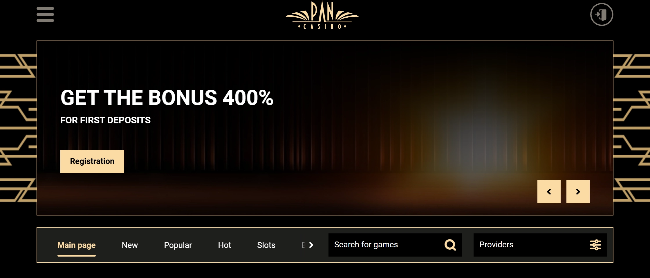 Pan casino homepage