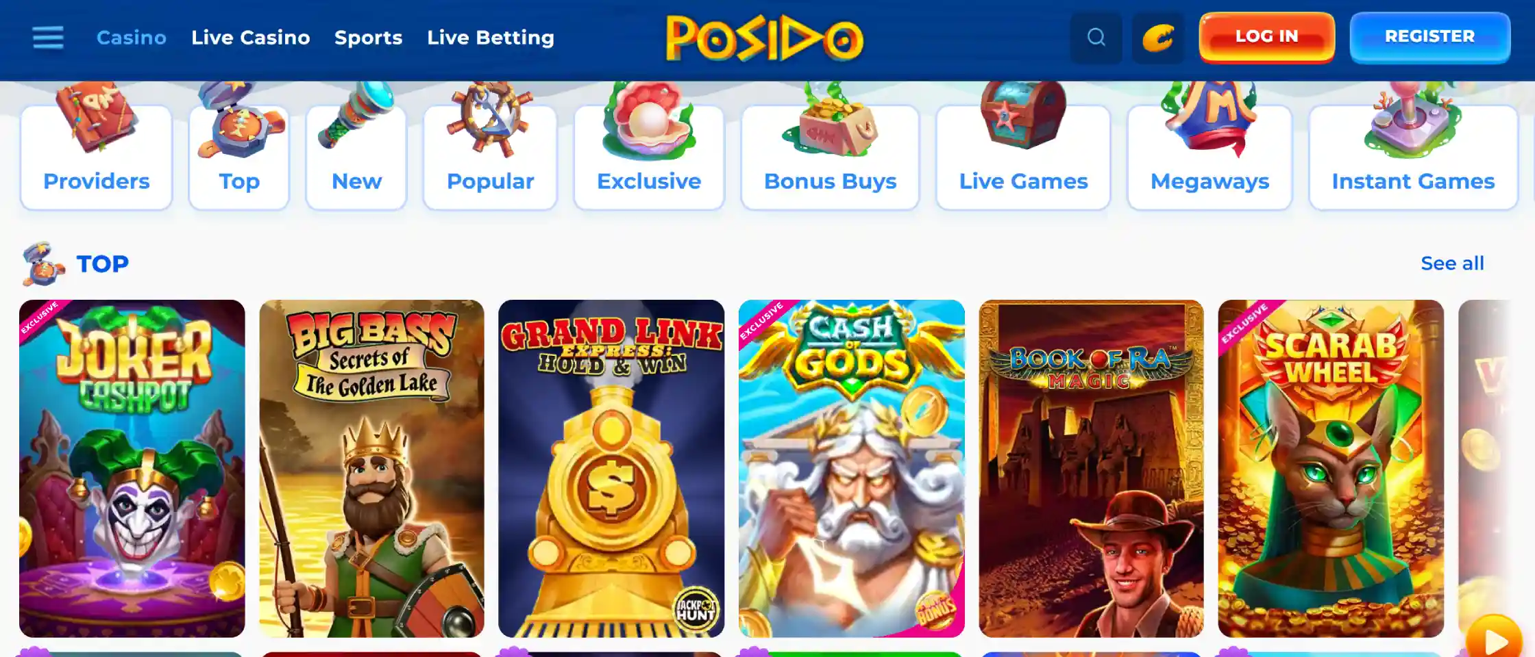 Posido casino UI