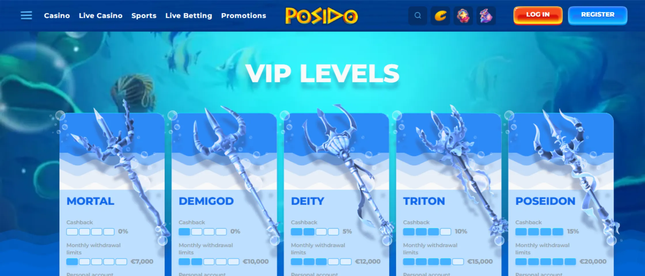 Posido casino vip section