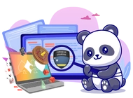 Panda mascot exploring the world of Curacao-licensed online casinos