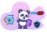 panda mascot with a checklist and security shield, representing safety and fairness