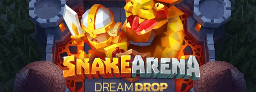 Snake Arena Dream Drop game logo, featuring a knight, a dragon, and the game title.