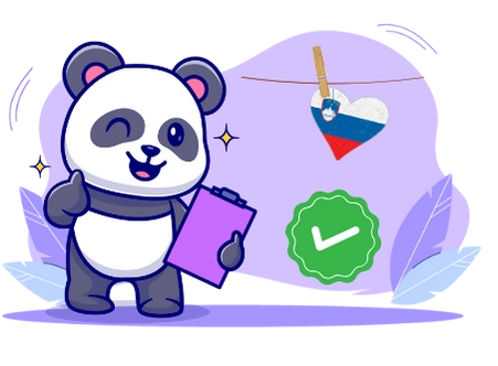 Cute panda cartoon character giving a thumbs up, holding a clipboard and standing next to a Slovenian heart, suggesting a focus on quality and trust in Slovenian online casinos.