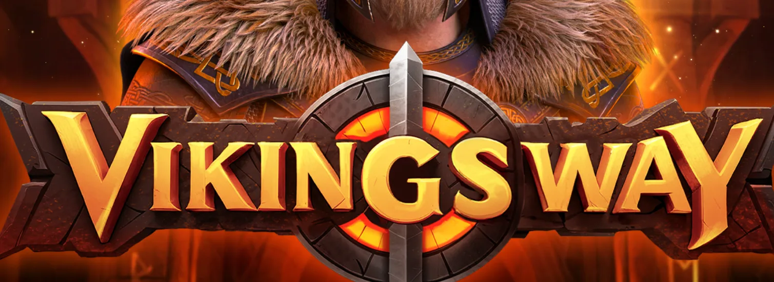 Vikings Way title with a shield and sword graphic