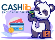 A cute panda wearing a tie and holding a briefcase with a dollar sign. The panda is also holding money and smiling. A credit card is visible in the background. The text 