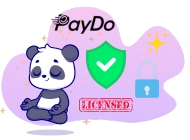 A peaceful panda representing secure and licensed online transactions