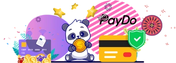 A panda holding a coin with casino symbols and a credit card