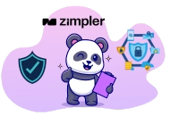 A cute panda holding a clipboard, standing next to a secure shield icon and a network security diagram