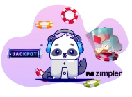 A happy panda representing online casino gaming and Zimpler