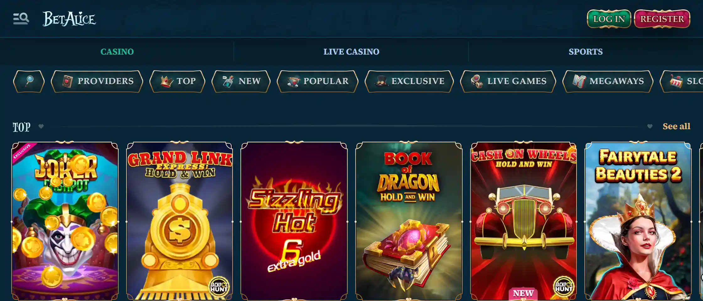 betalice casino games