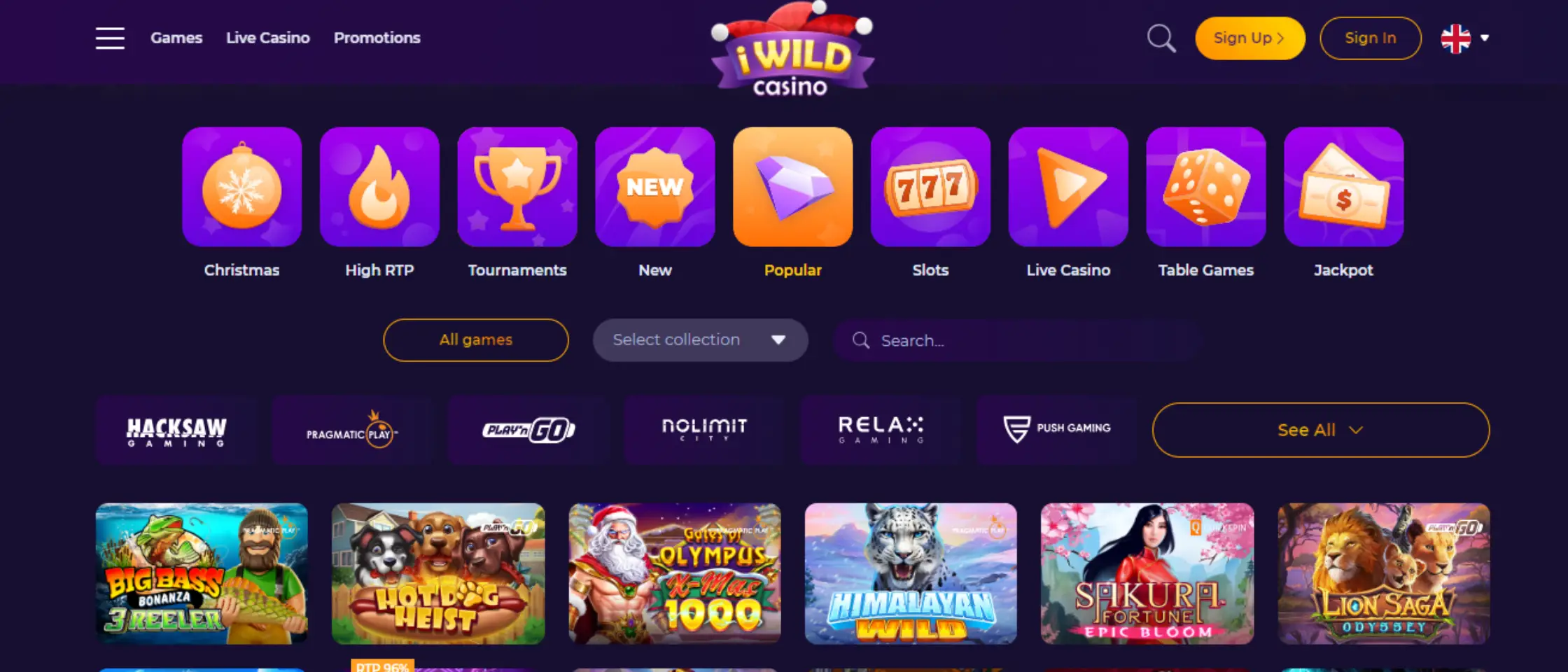 iWild games section