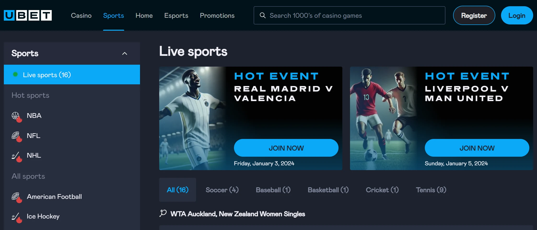 ubet.io sports