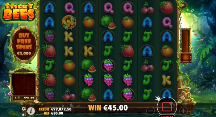 A slot machine screen displays the game 