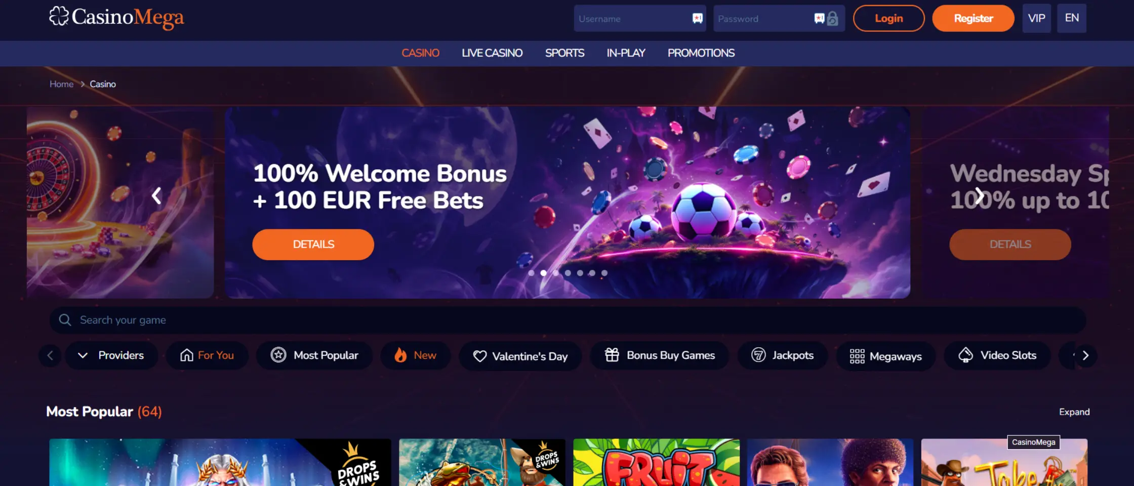 casinomega homepage