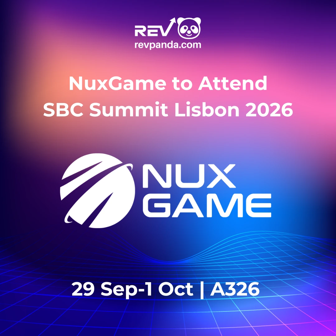 NuxGame SBC Summit Lisbon 2026 promo with dates and booth A326.